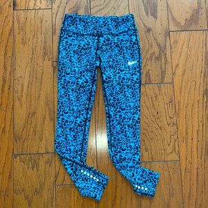 Pretty, Nike S running pants- animal print, turquoise and black
